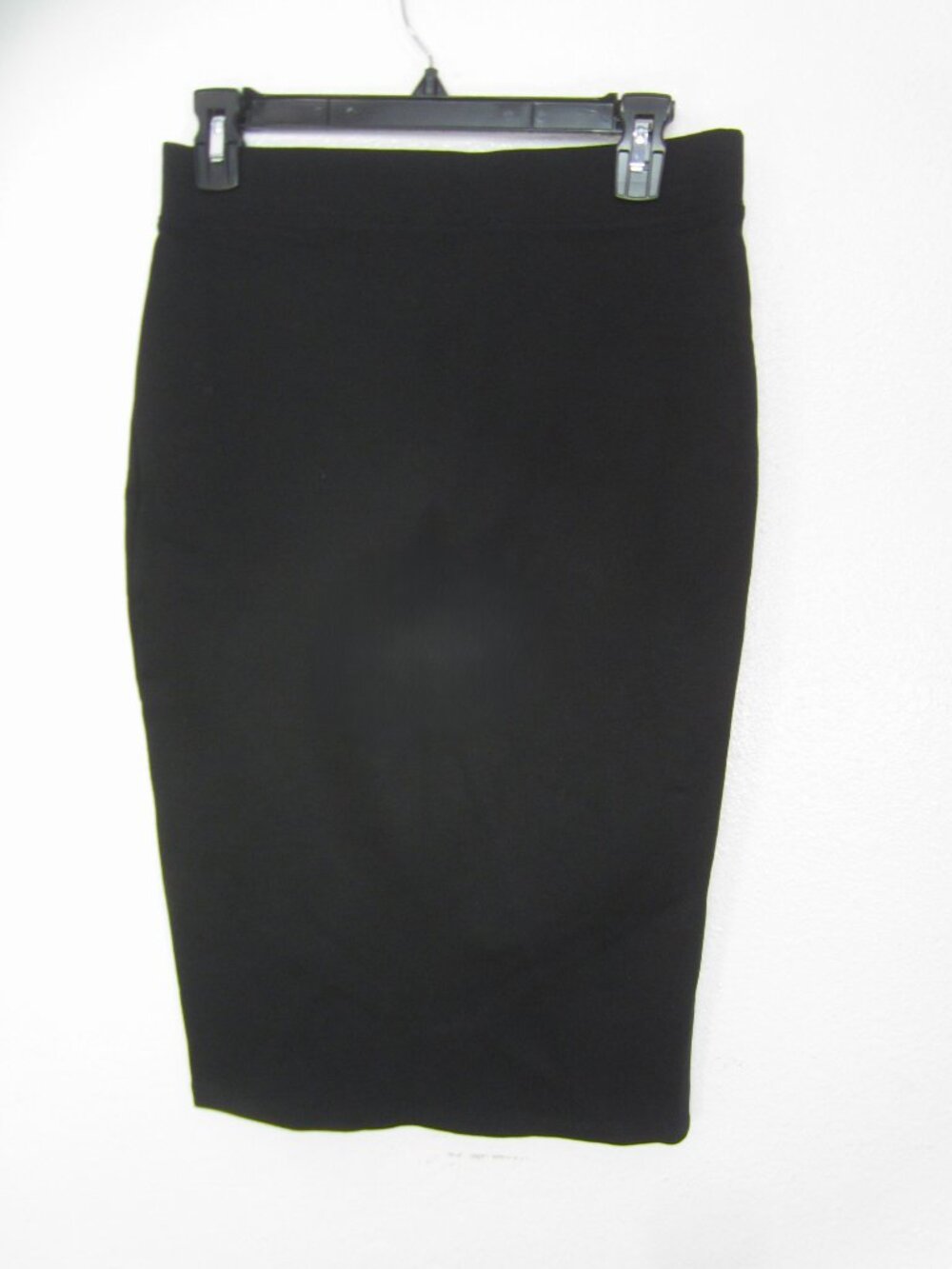 NEW NWOT Size L Iris Black Gray Ponte Knit Pencil Skirt Below Knee Midi Solid - Picture 3 of 11
